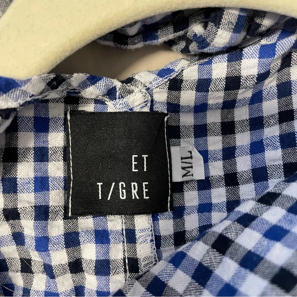 ET TIGRE Jayme Sleeveless Dress in gingham blue white and black - Picture 14 of 14